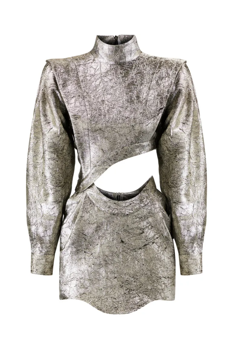 Dresses | Mini Dresses<CULT MIA CUT-OUT DETAILED MINI DRESS Metallic