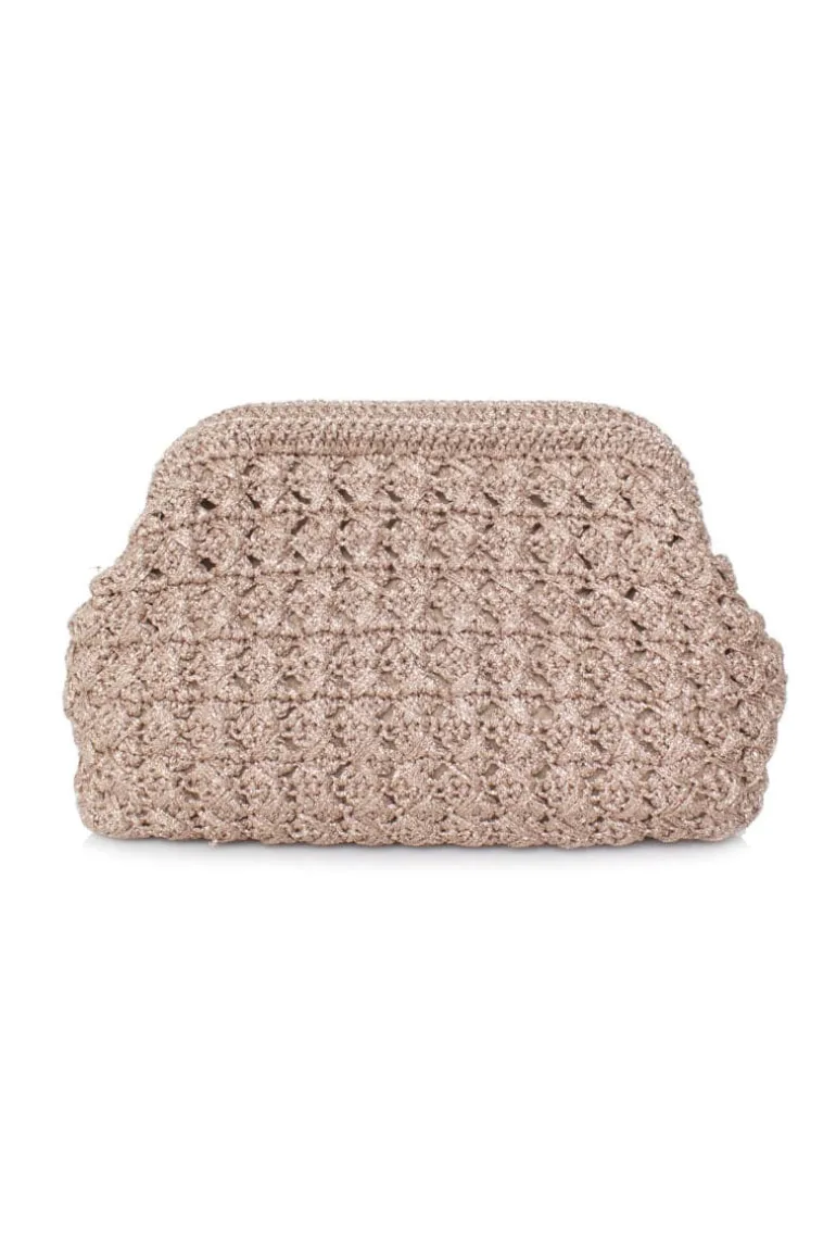 Clutch Bags<CULT MIA METALLIC POWDER CROCHET LOU CLUTCH Pink