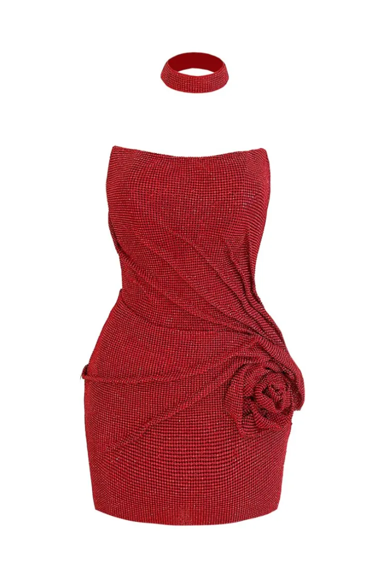 Dresses | Mini Dresses<CULT MIA METALLIC ROSE MINI DRESS Red