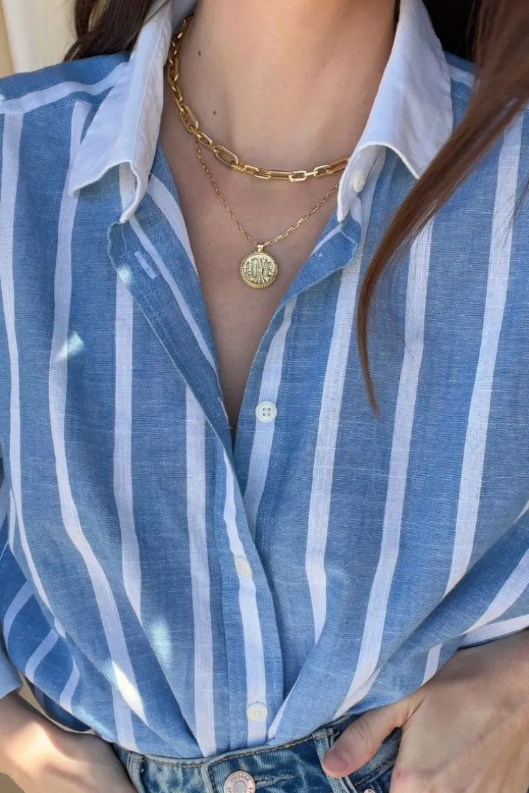 Necklaces<CULT MIA MIAMI AND LOVE PENDANT NECKLACE SET Gold
