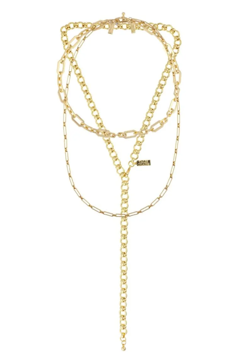Necklaces<CULT MIA MIAMI BROOKLYN AND VEGAS NECKLACE SET Gold