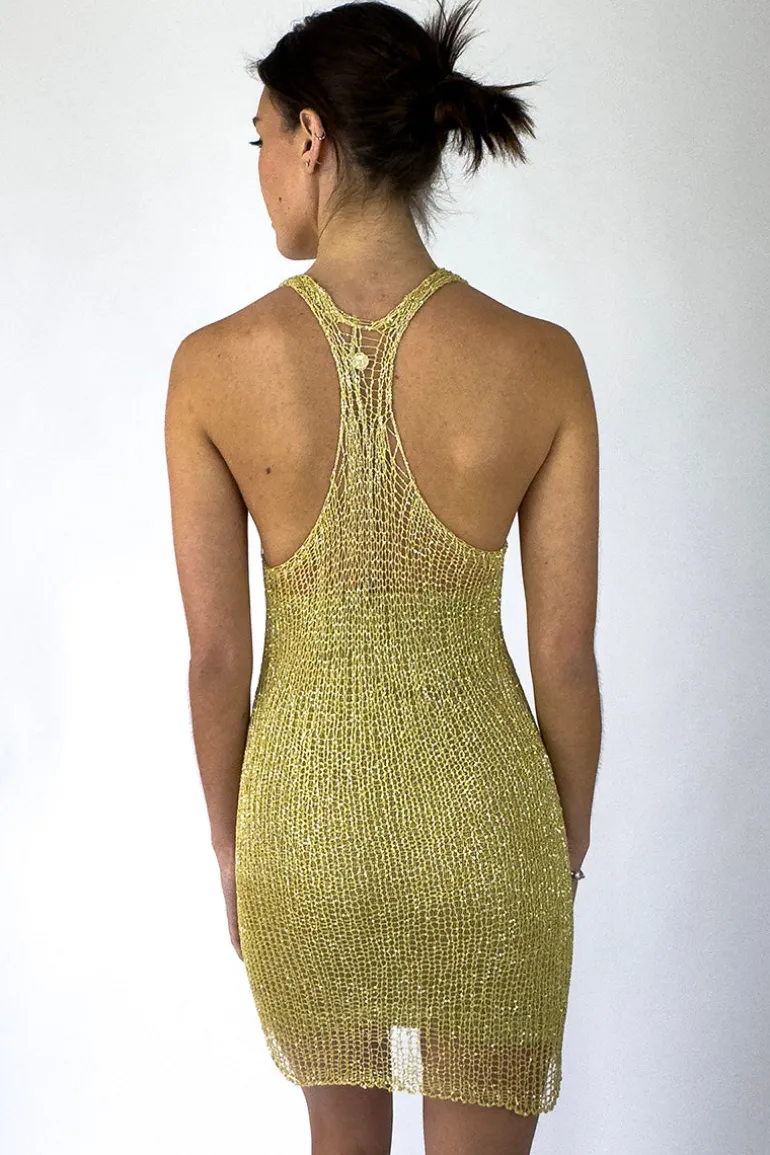 Dresses | Mini Dresses<CULT MIA MIDAS RACERBACK MINI DRESS WITH SLIP Light Gold