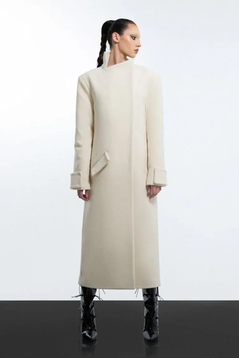 Coats<CULT MIA MILKY LONG COAT White