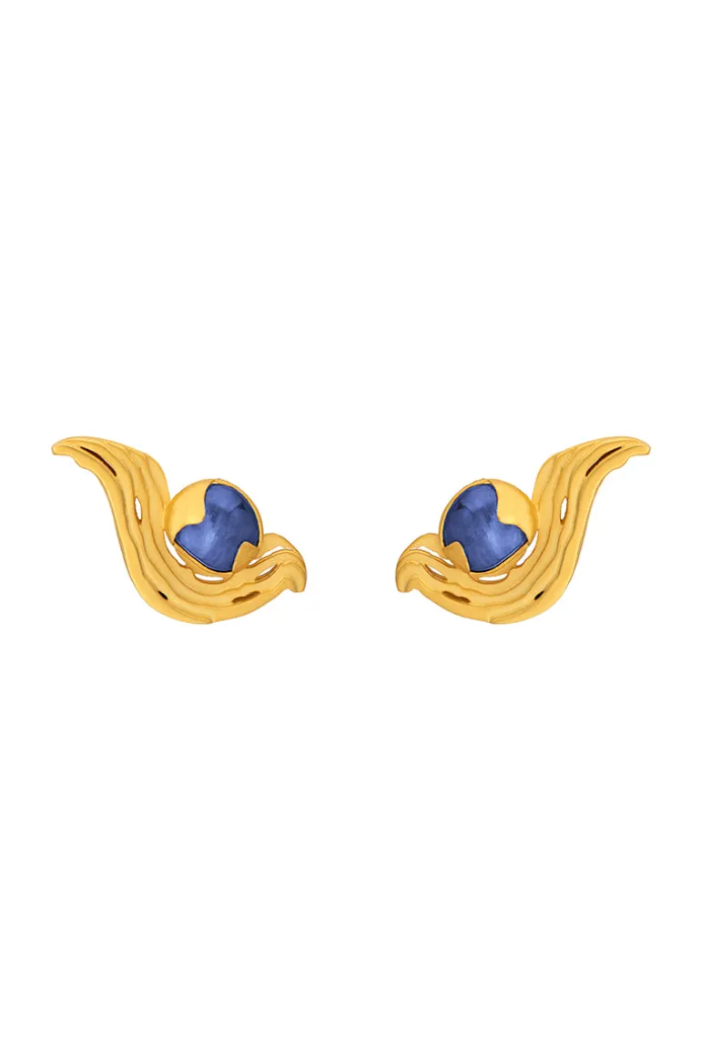 Earrings<CULT MIA MINI BLUE METEORITE EARRINGS Gold & Blue