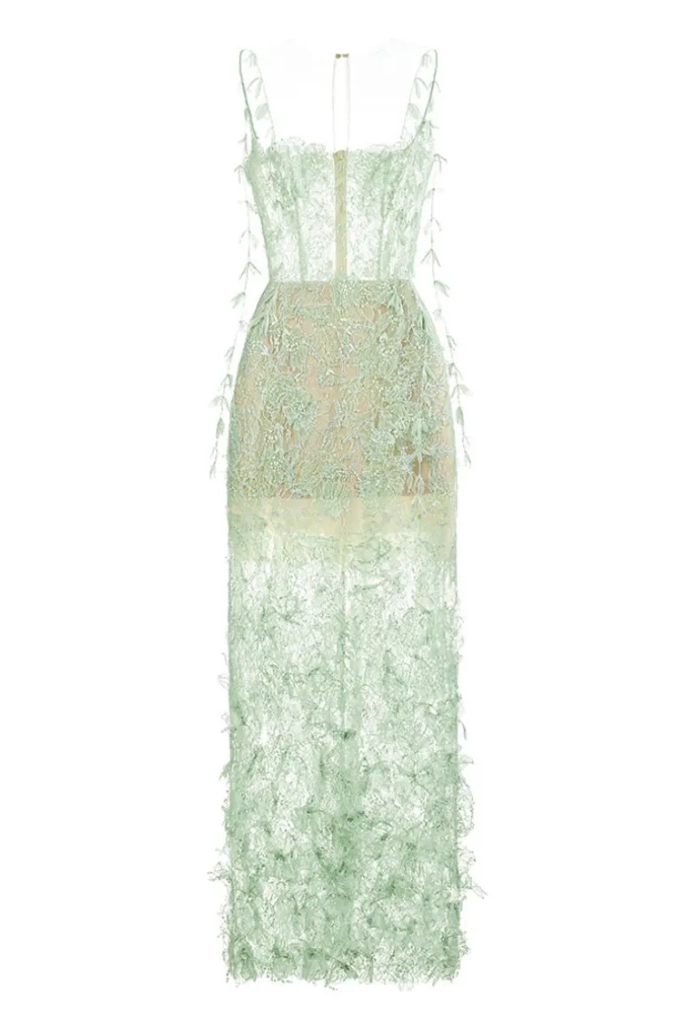 Dresses | Midi Dresses<CULT MIA BEADED LACE PENCIL MIDI DRESS Mint
