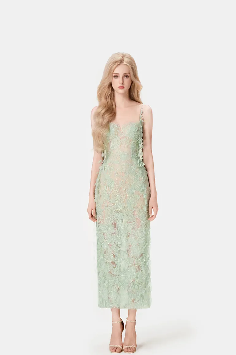 Dresses | Midi Dresses<CULT MIA BEADED LACE PENCIL MIDI DRESS Mint