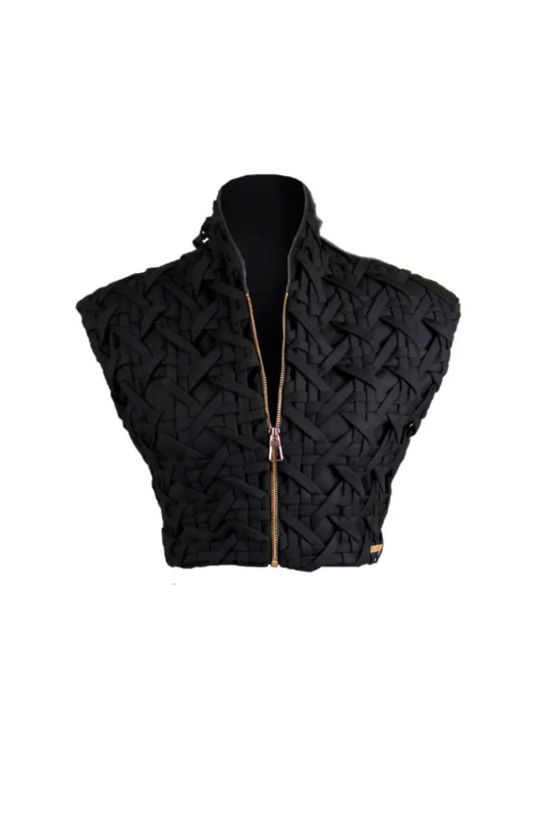 Tops<CULT MIA MODESTA CROPPED TOP Black Buffalo
