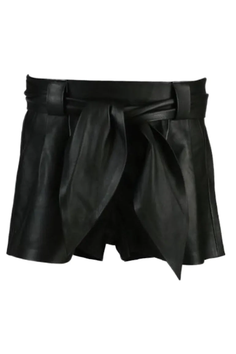 Pants<CULT MIA MOONBOW LEATHER SHORTS Black