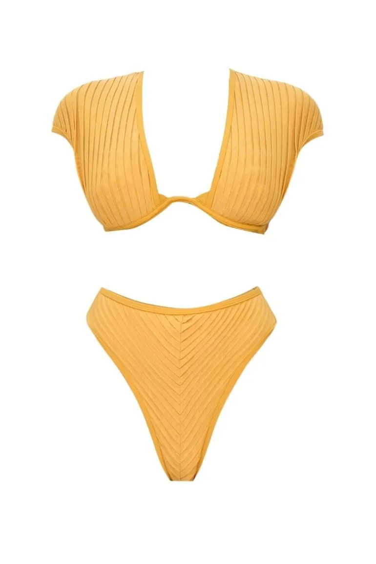 Swimwear<CULT MIA MUSTARD PURA HIGH-RISE BIKINI