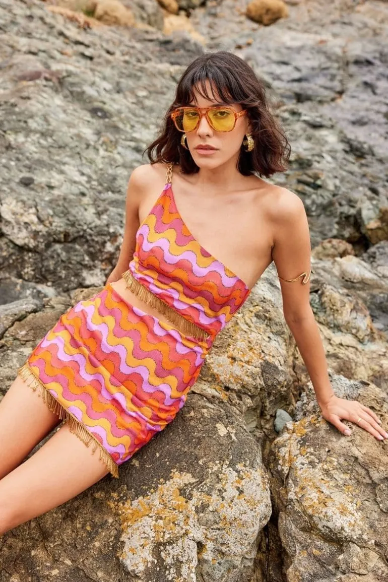 Dresses | Midi Dresses<CULT MIA NALANI FRINGE CUTOUT DRESS Print