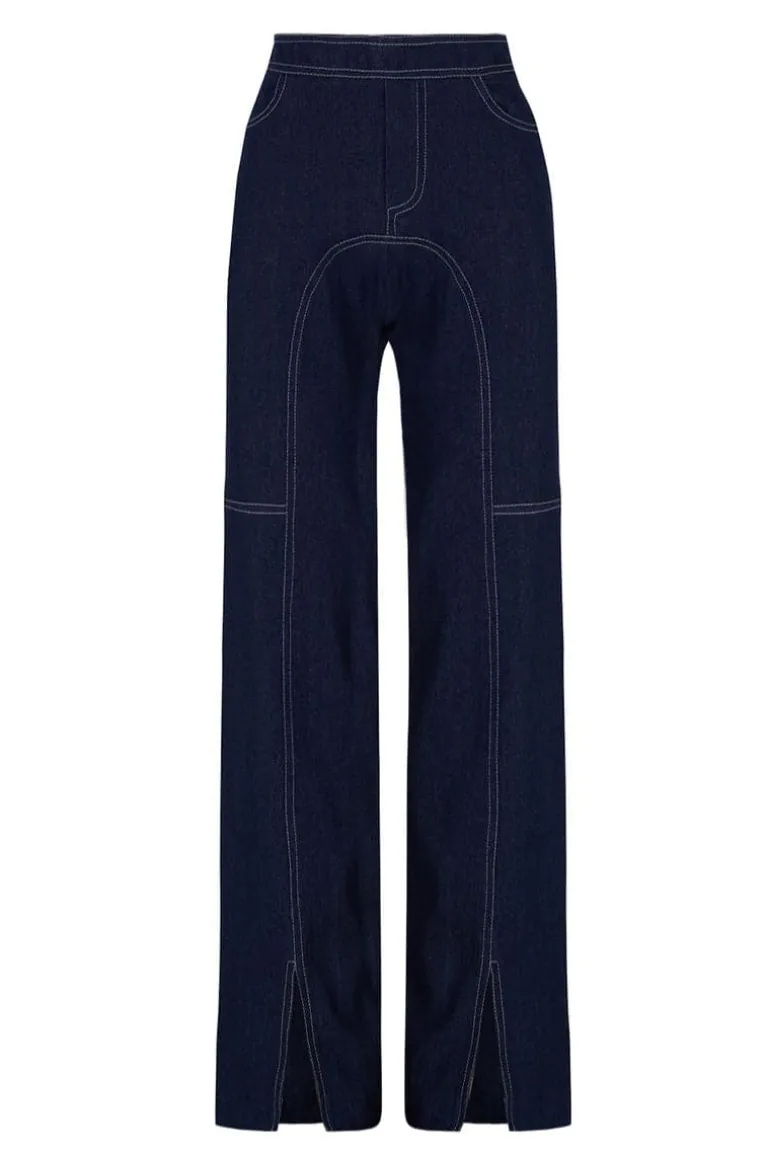 Pants<CULT MIA DENIM BIKER PANTS Navy Blue