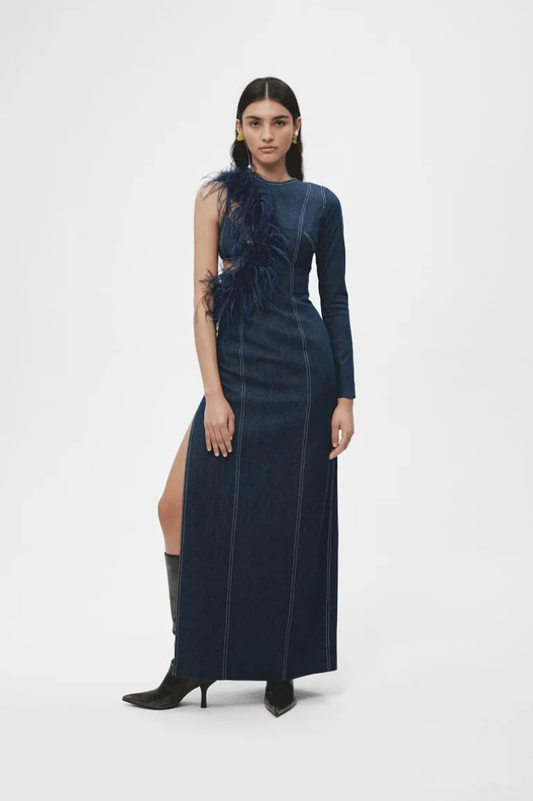 Dresses | Midi Dresses<CULT MIA DENIM CUT-OUT LONG DRESS Navy Blue