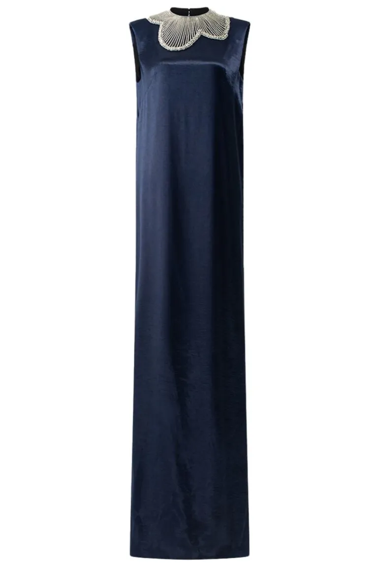 Dresses | Gowns<CULT MIA ORCHID STONE PATTERNED COLLAR GOWN Navy Blue