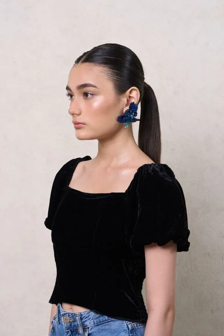 Earrings<CULT MIA NAVY GIANNA EARRINGS Blue