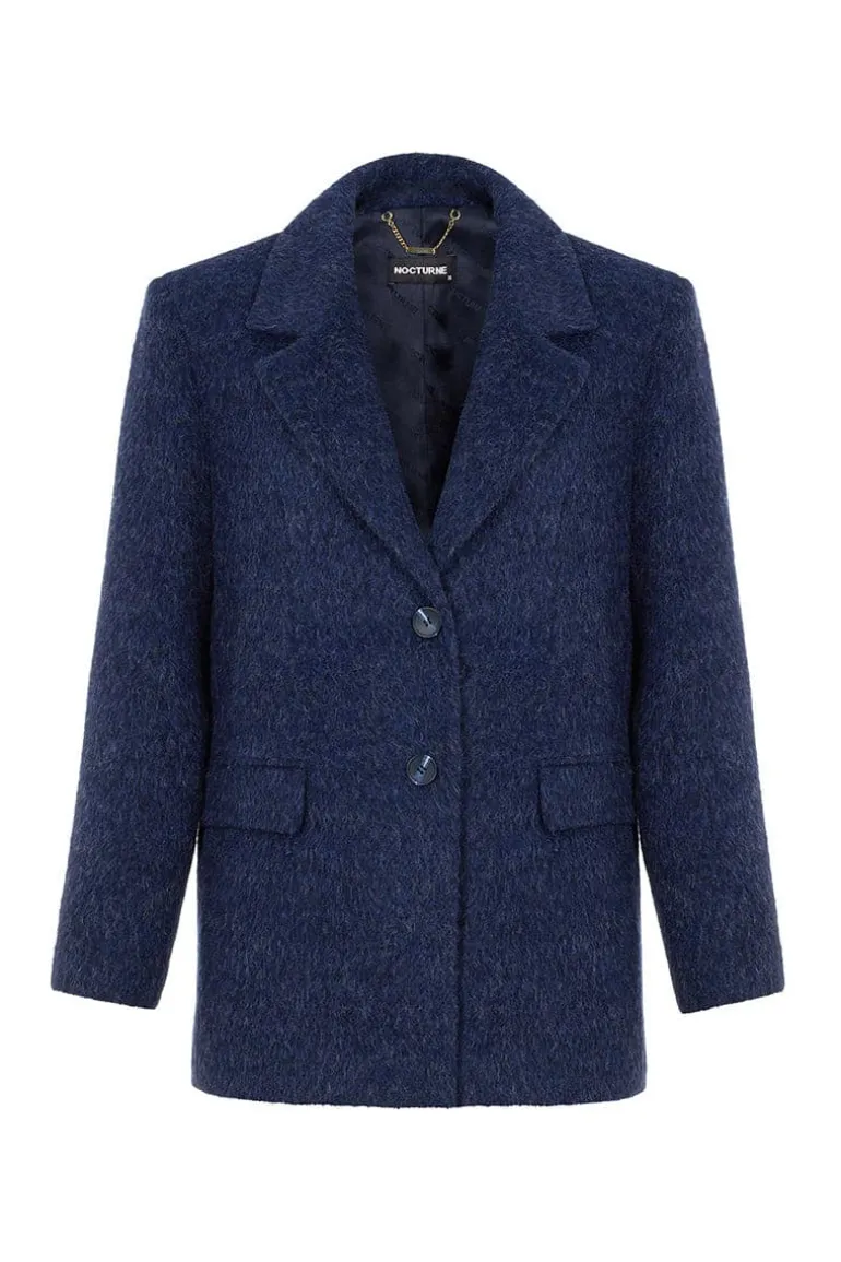 Jackets<CULT MIA NAVY WOOL BLEND BLAZER Navy Blue