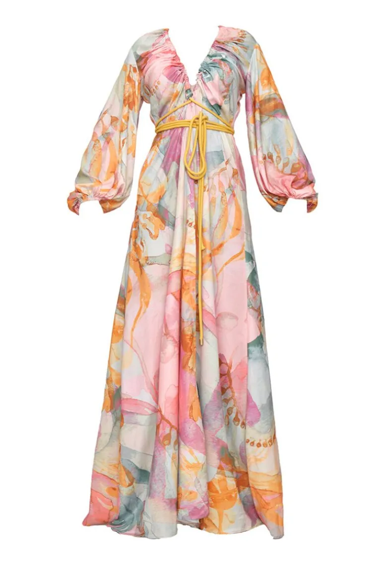 Swimwear<CULT MIA NEEMA ZULI PRINT BUBBLE SLEEVE ROBE