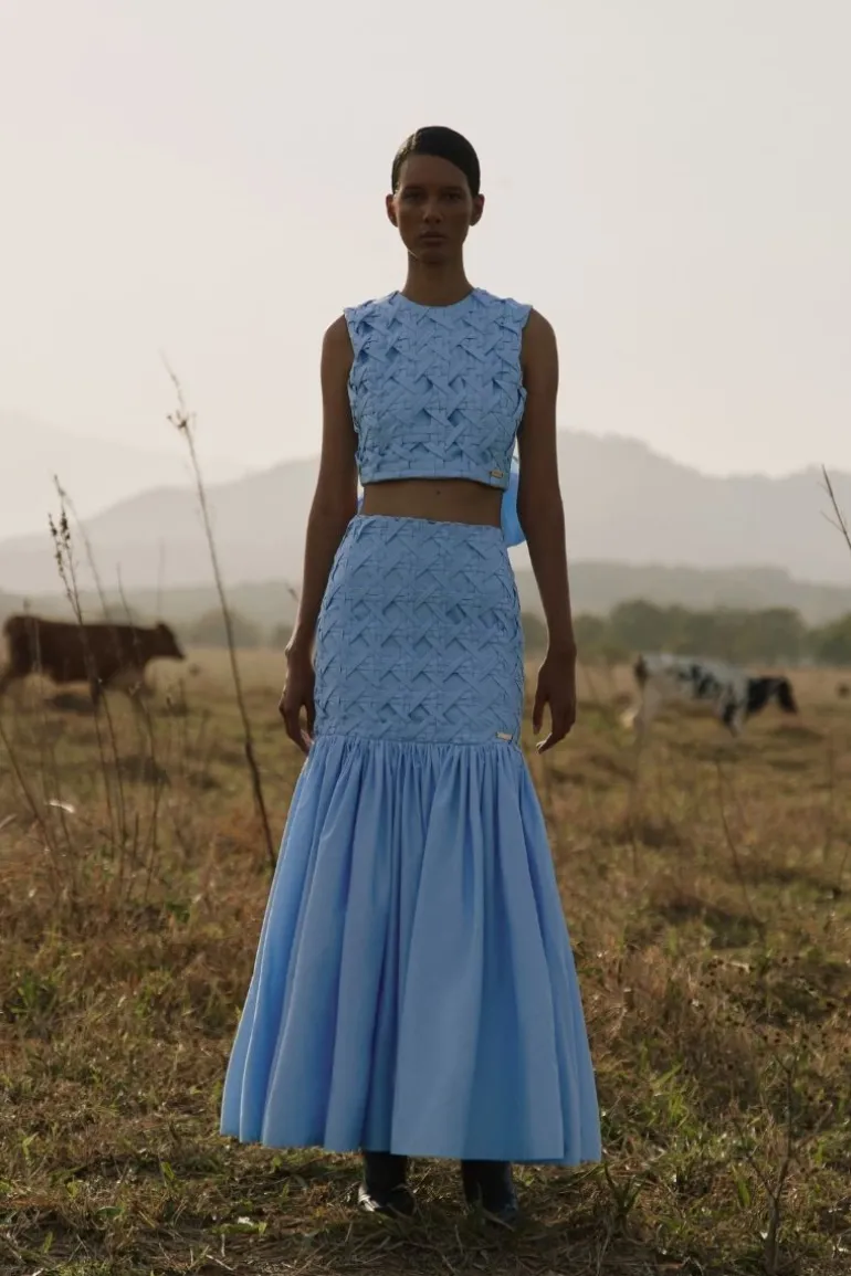Skirts<CULT MIA NENA MAXI SKIRT Taupe Blue
