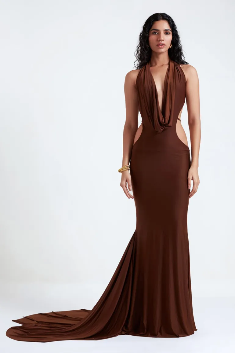 Dresses<CULT MIA NINAH MAXI DRESS Chocolate Brown