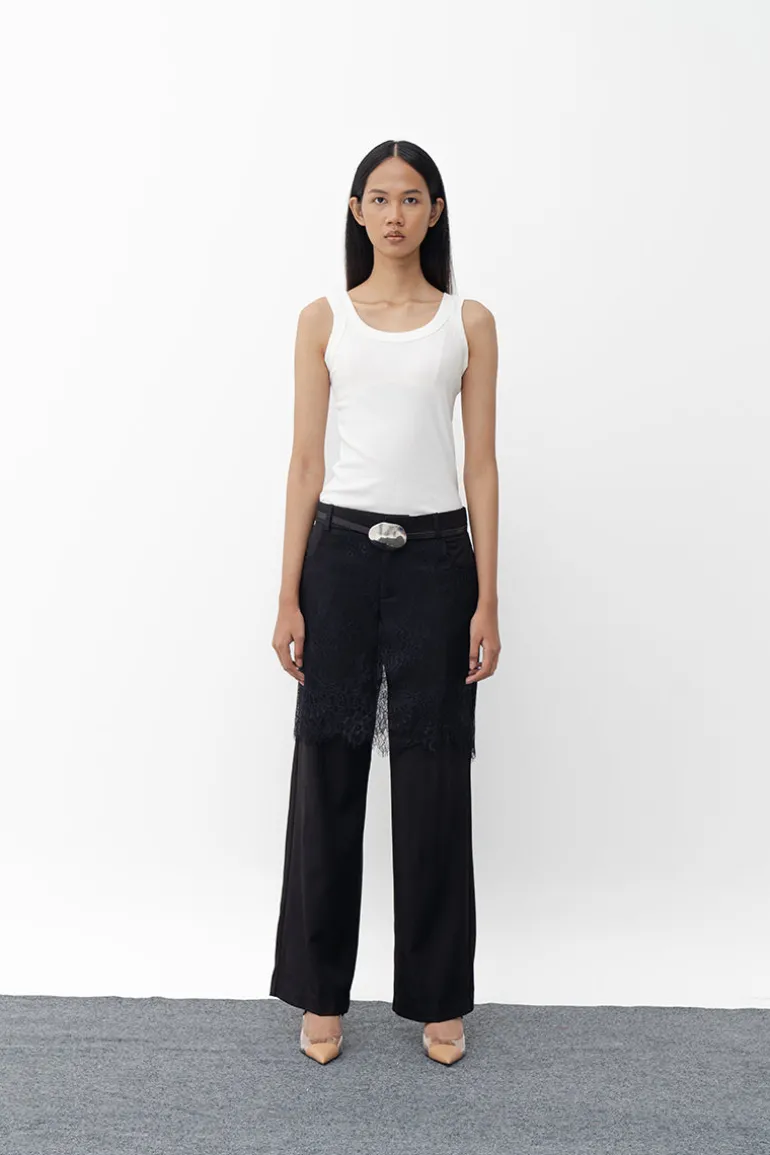 Pants<CULT MIA NONA STRAIGHT LEG PANTS Black
