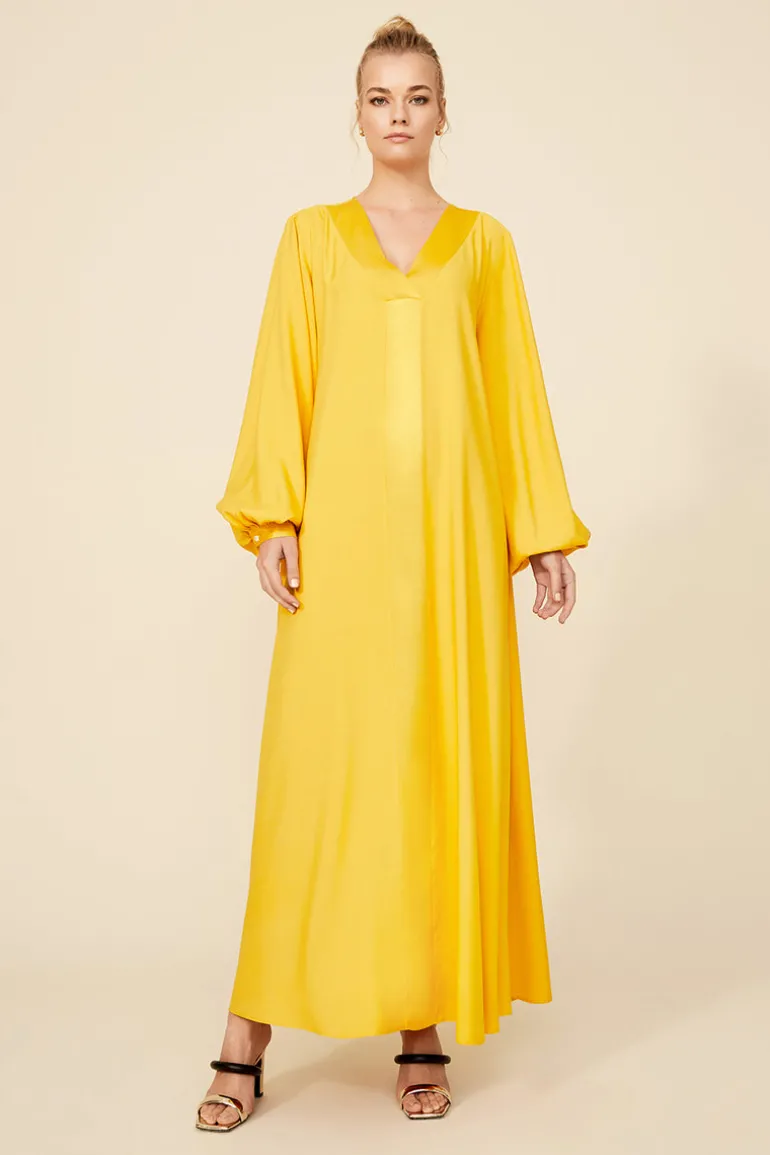 Sleep & Loungewear<CULT MIA NORA LONG BUTTONED DRESS Saffron