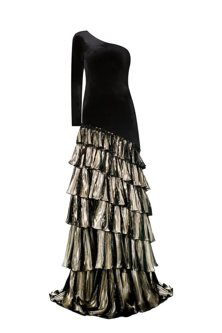 Dresses<CULT MIA NUR KARAATA X BALTIMORE GOWN BLACK-GOLD