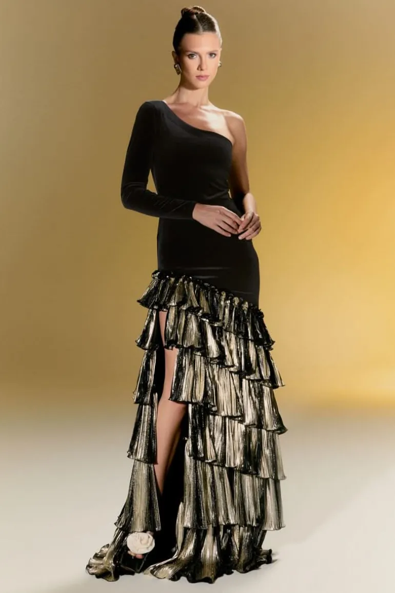 Dresses<CULT MIA NUR KARAATA X BALTIMORE GOWN BLACK-GOLD