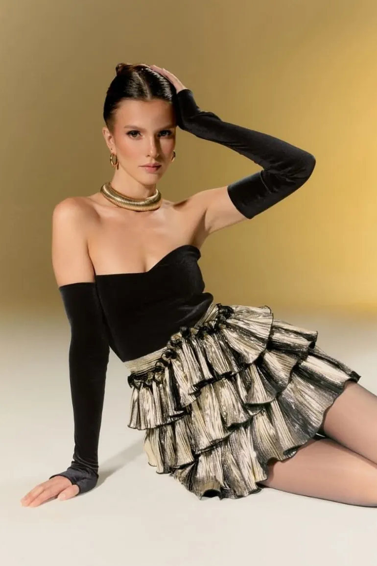 Dresses | Mini Dresses<CULT MIA NUR KARAATA X VERSAILLES MINI DRESS BLACK-GOLD