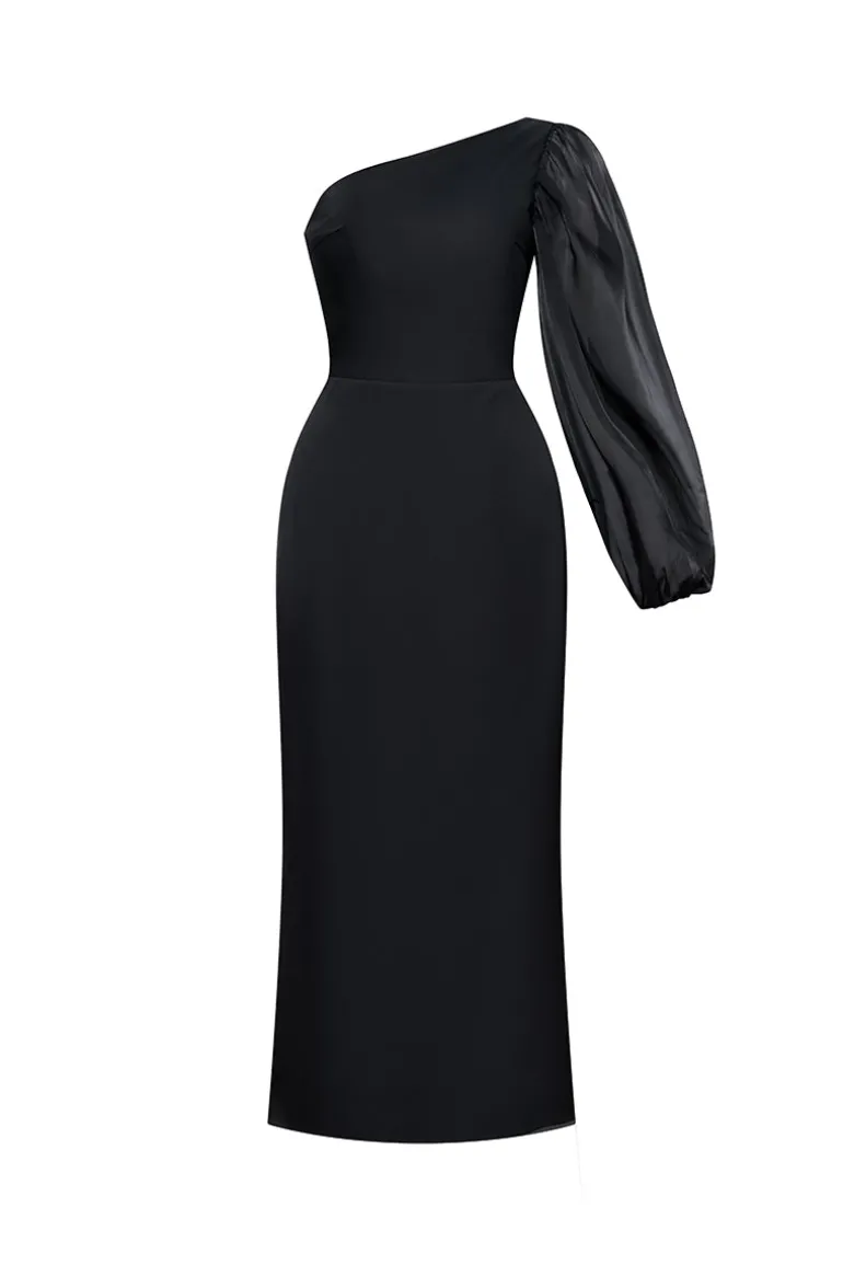 Dresses | Midi Dresses<CULT MIA NYSSA ONE SLEEVE MIDI DRESS Black