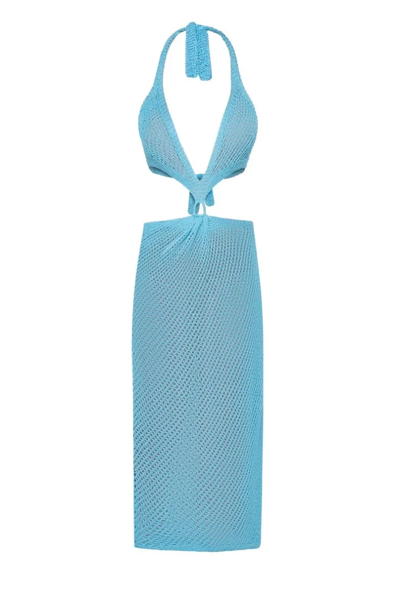 Dresses<CULT MIA OCEAN CUT-OUT KNITTED MAXI DRESS Blue