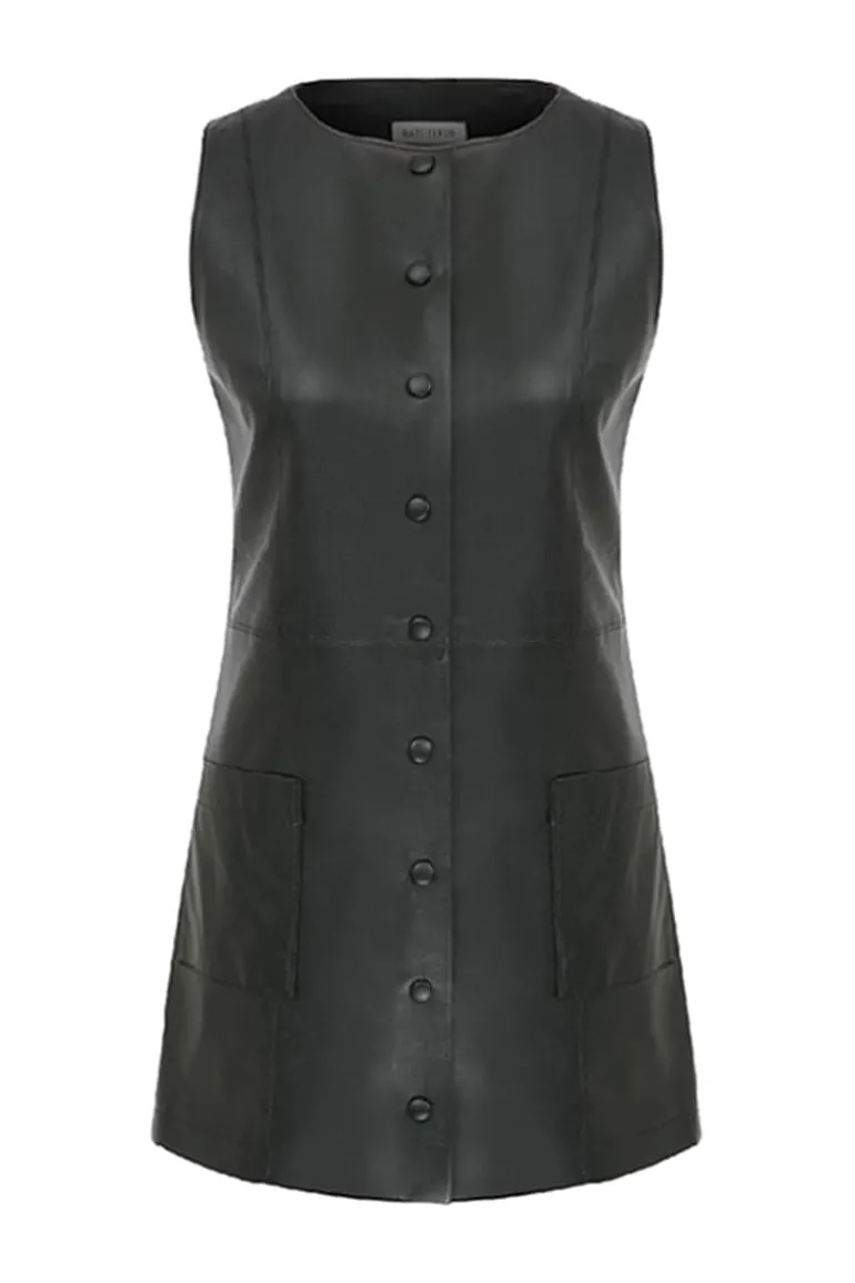 Dresses | Mini Dresses<CULT MIA ODETTE VEGAN LEATHER MINI DRESS Noir