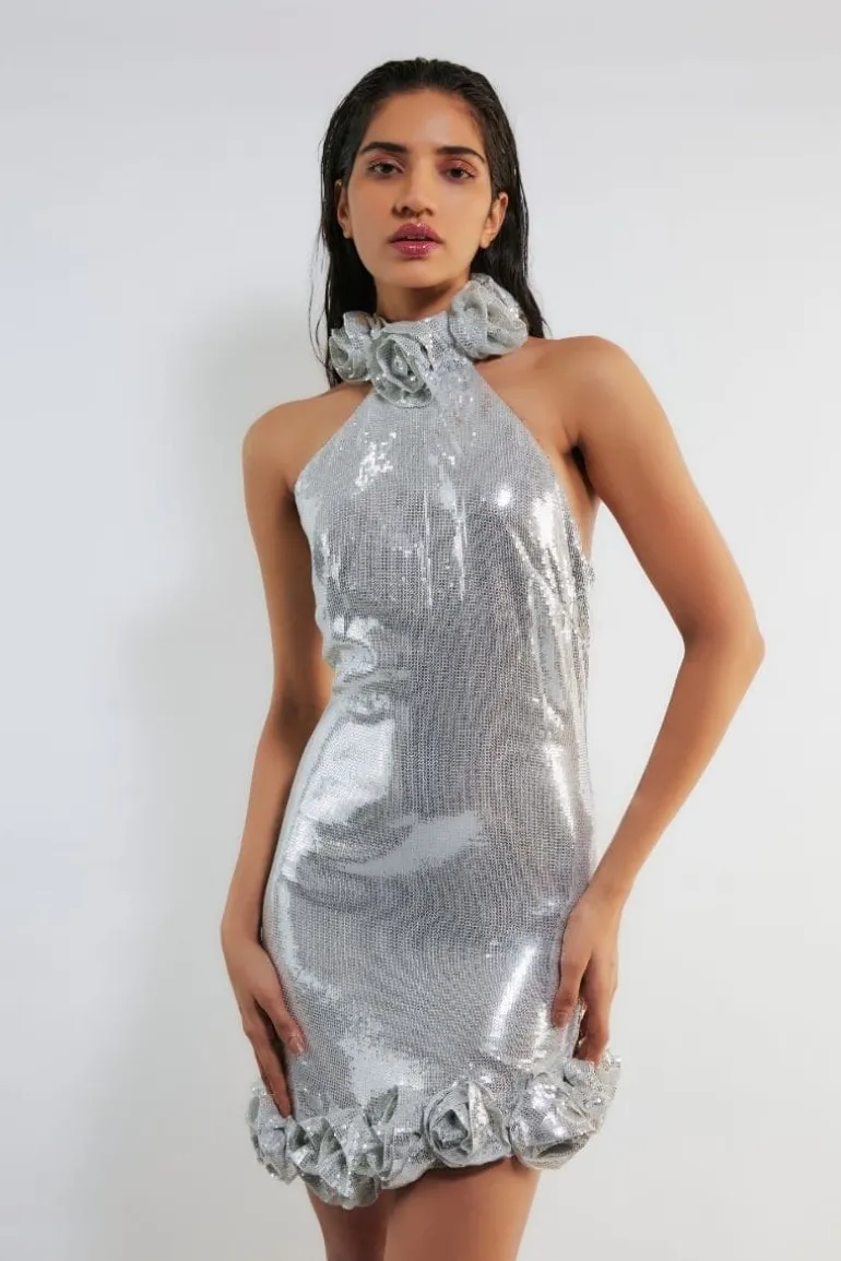 Dresses | Mini Dresses<CULT MIA ODETTE SEQUIN MINI DRESS Silver