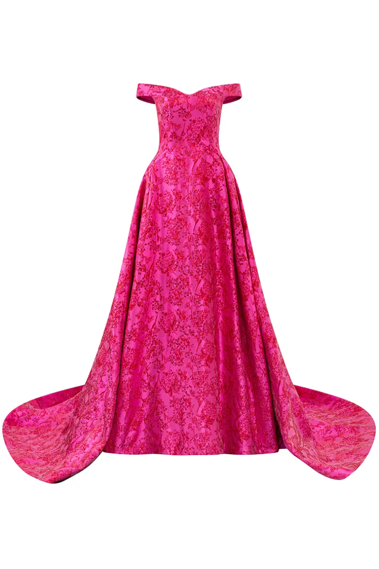 Dresses | Gowns<CULT MIA OFF SHOULDER FLORAL PATTERN FULL DRESS Pink