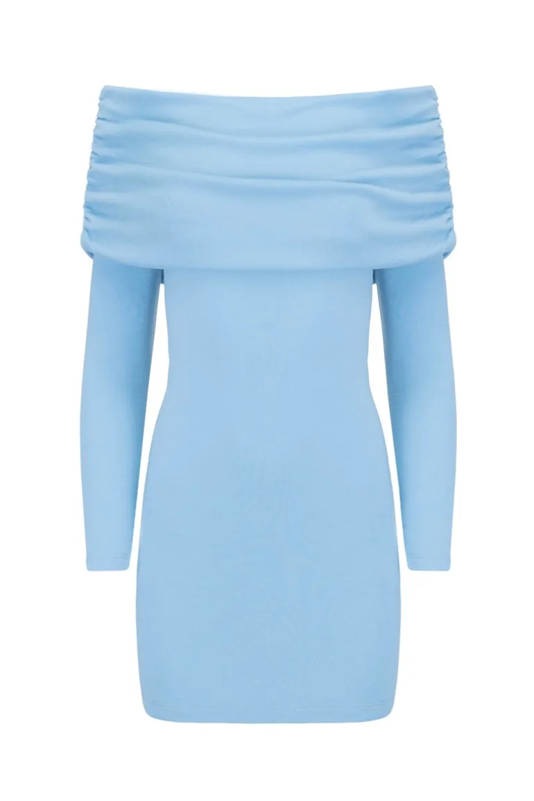 Dresses | Mini Dresses<CULT MIA OFF SHOULDER MINI DRESS IN Arctic Blue
