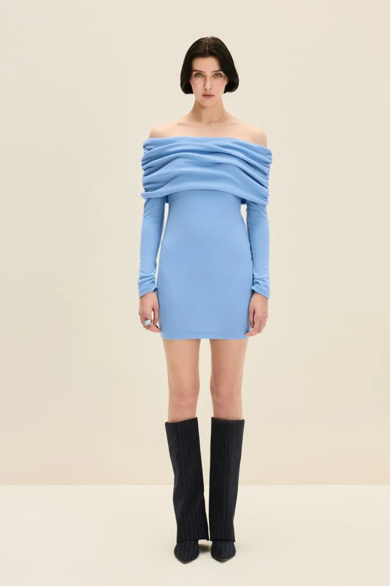 Dresses | Mini Dresses<CULT MIA OFF SHOULDER MINI DRESS IN Arctic Blue