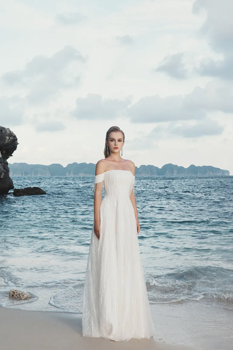 Dresses | Gowns<CULT MIA OFF-SHOULDER SEQUIN EMBELLISHED DRESS White