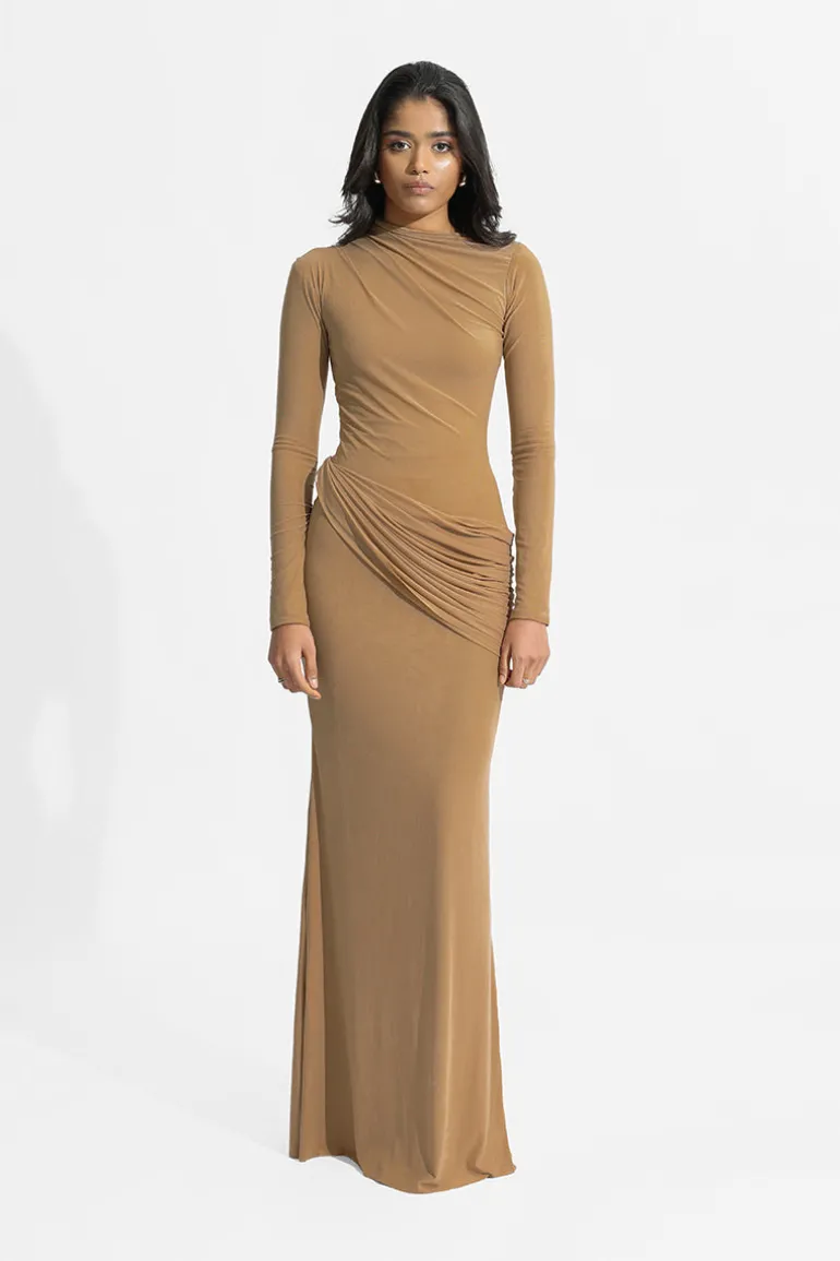 Dresses<CULT MIA OLGA MAXI DRESS Tan