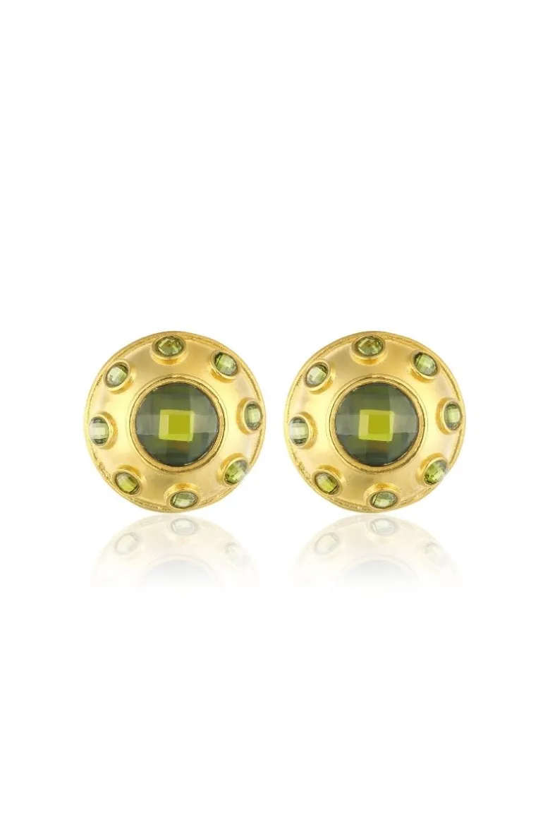 Earrings<CULT MIA OLYMPIA EARRINGS IN Olive Green