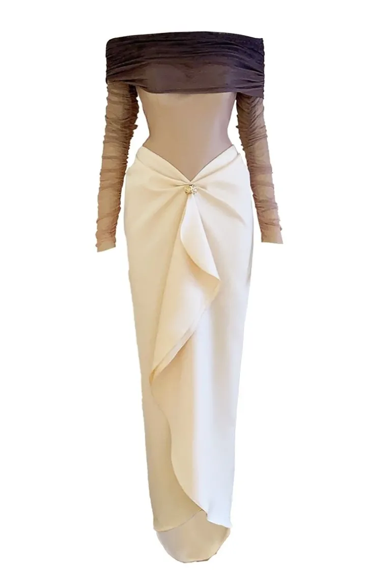 Dresses | Midi Dresses<CULT MIA OFF-THE-SHOULDER SHIRT DESIGN MIDI DRESS Ombre