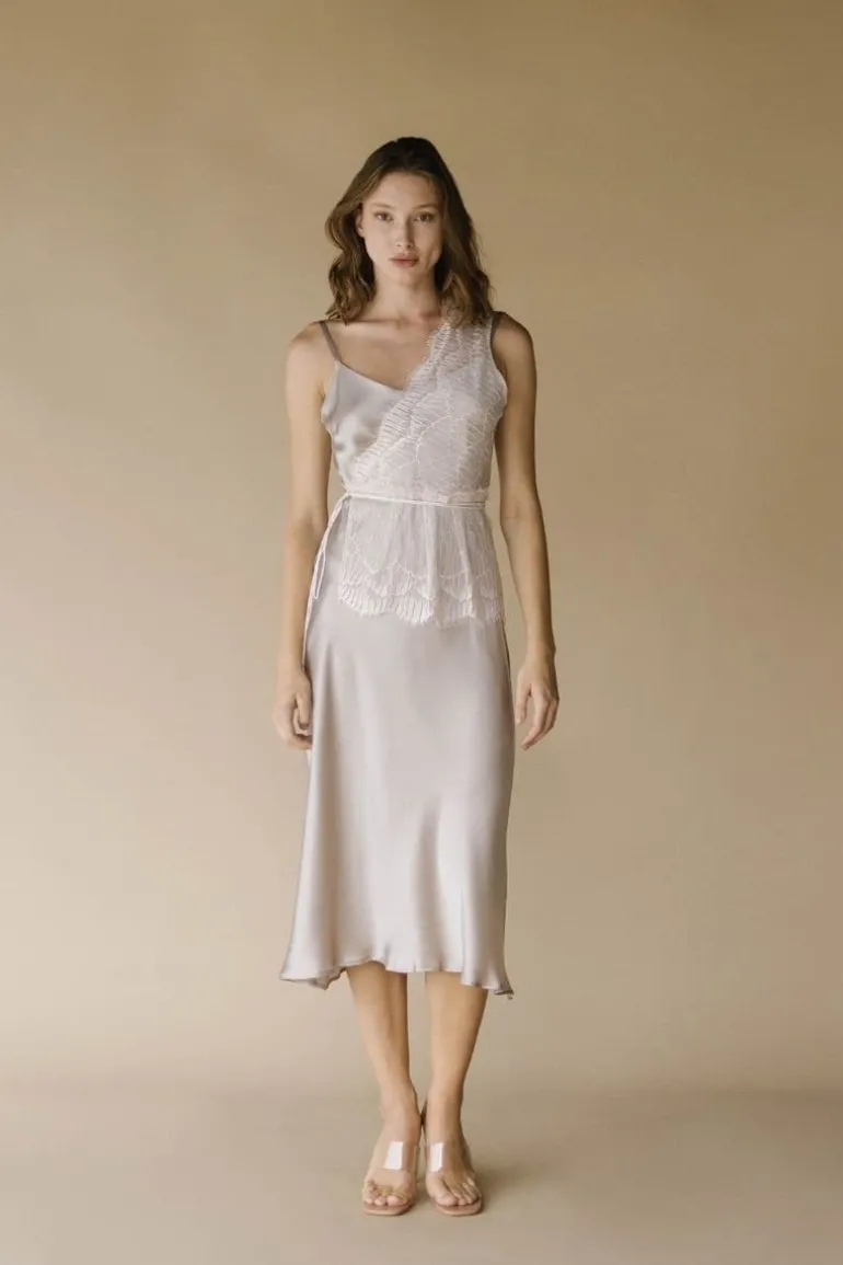 Dresses | Midi Dresses<CULT MIA OMIKAMI SILK MIDI DRESS Purple/Gray