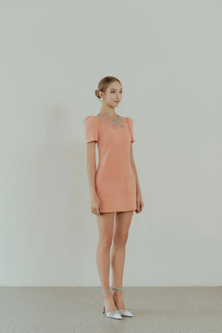 Dresses | Mini Dresses<CULT MIA ONI BEADED MINI DRESS Burnt Orange