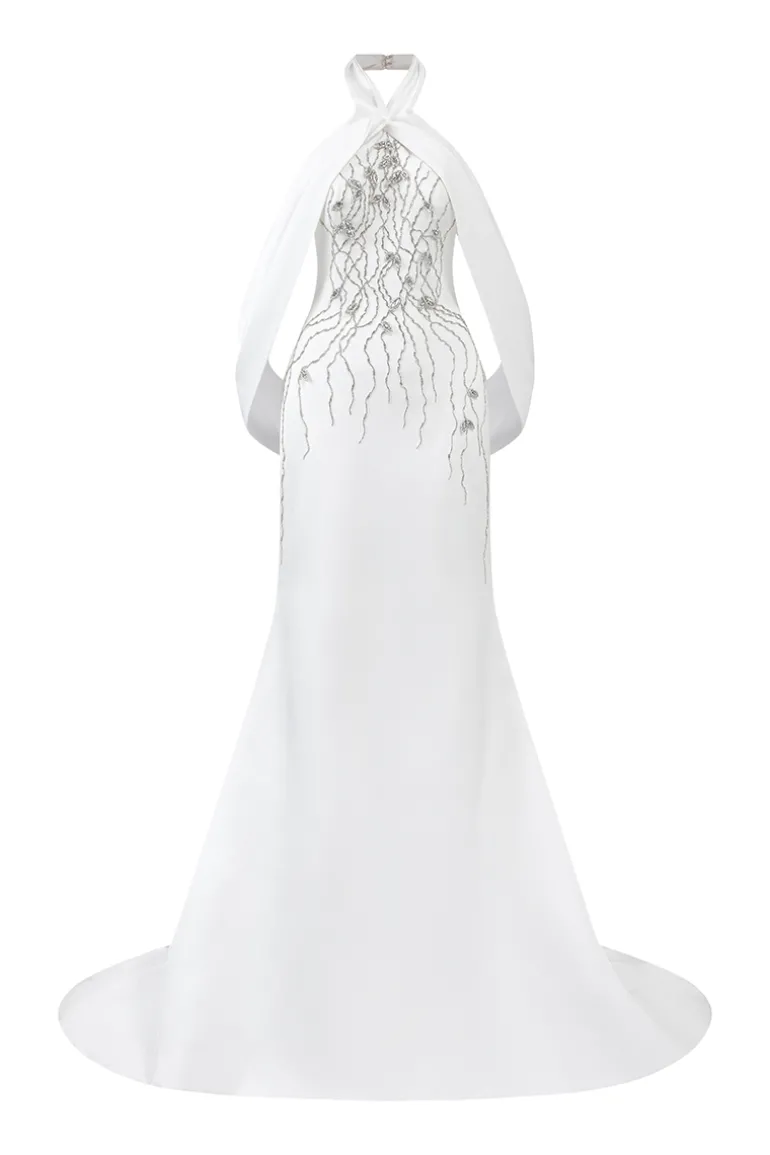 Dresses | Gowns<CULT MIA OPEN SHOULDER CROSS-OVER FLAP DRESS White