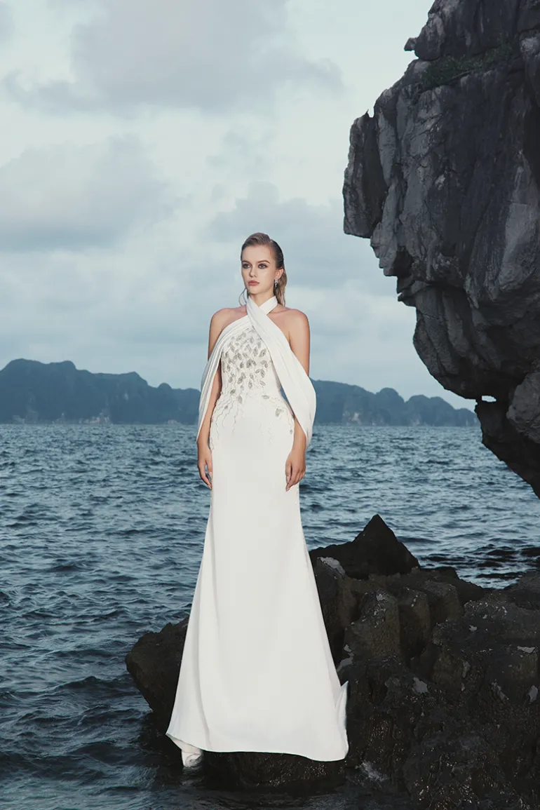 Dresses | Gowns<CULT MIA OPEN SHOULDER CROSS-OVER FLAP DRESS White