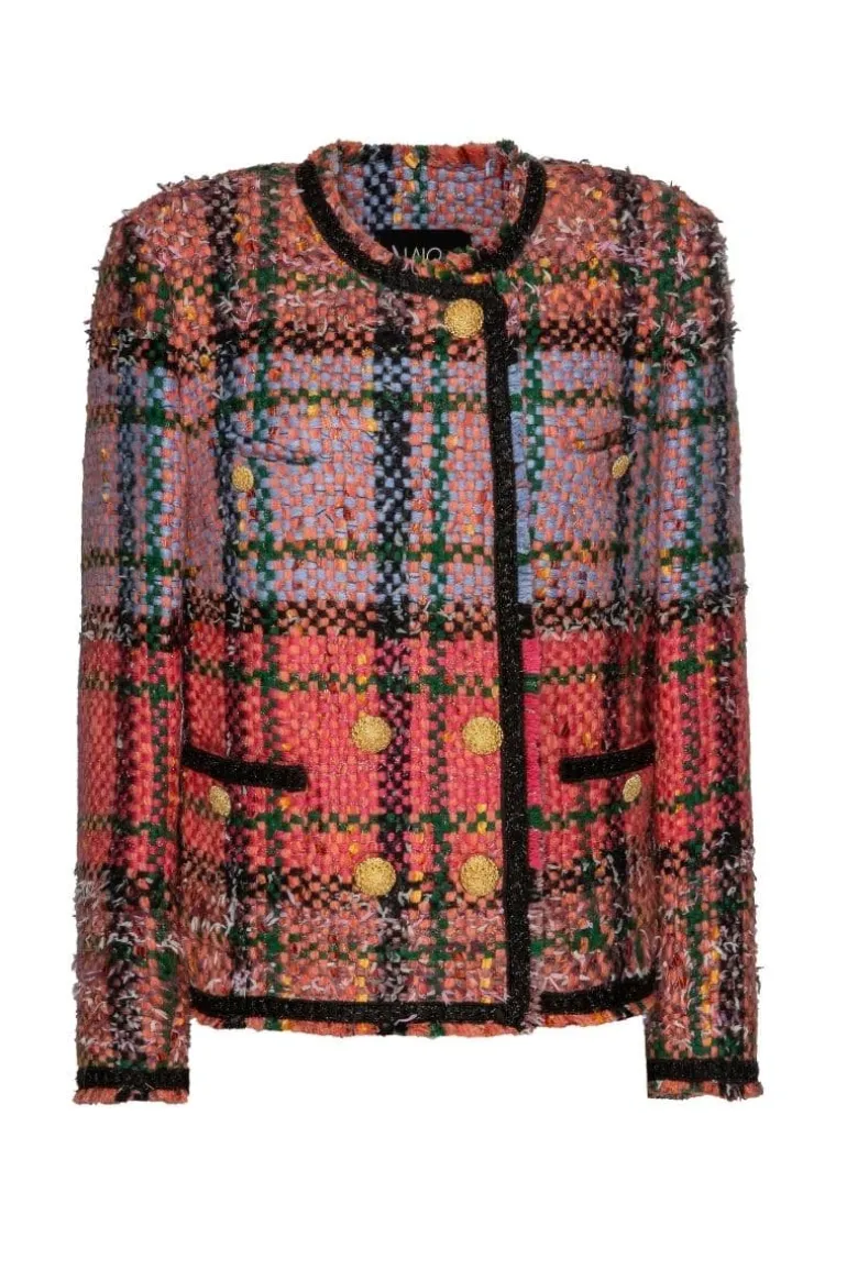 Jackets<CULT MIA ORANGE AND BLUE TWEED JACKET Multicolor