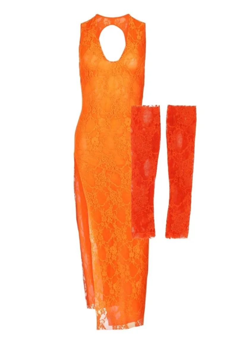 Dresses | Midi Dresses<CULT MIA BELLUCCI MIDI DRESS AND ARM WARMERS SET Orange