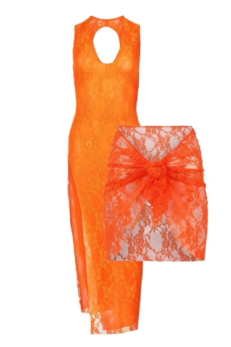 Outfit Sets<CULT MIA BELLUCCI MIDI DRESS AND SERA SARONG SET Orange