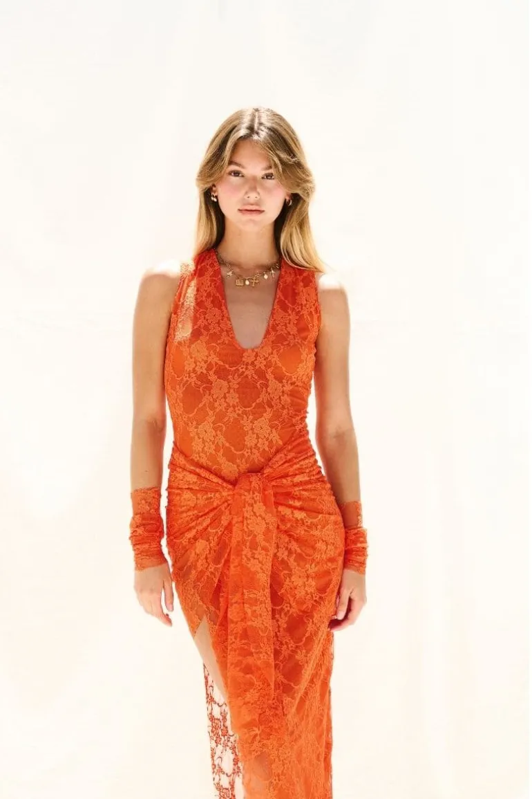 Outfit Sets<CULT MIA BELLUCCI MIDI DRESS AND SERA SARONG SET Orange