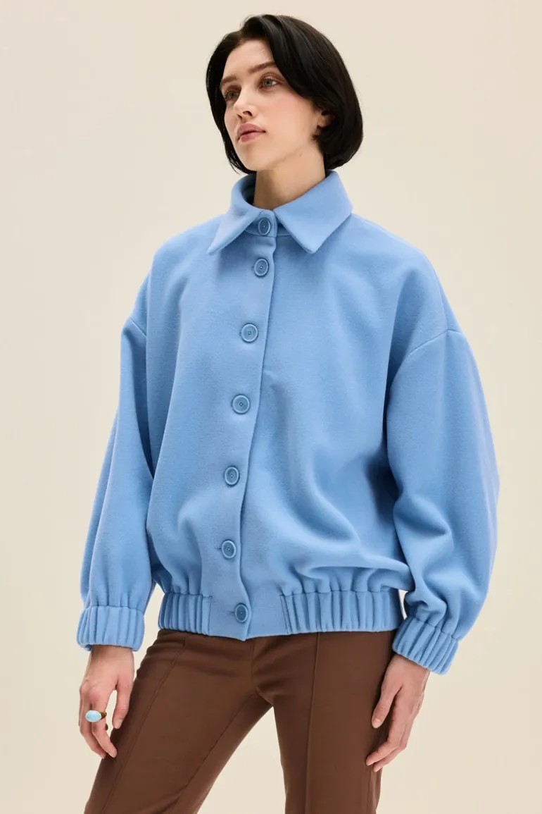 Jackets<CULT MIA OVERSIZED BOMBER JACKET IN Arctic Blue