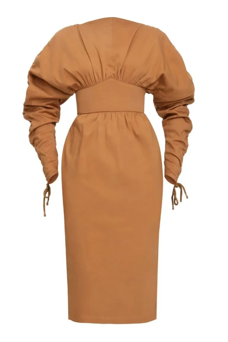 Dresses | Midi Dresses<CULT MIA PALLA RUCHED SLEEVE DRESS