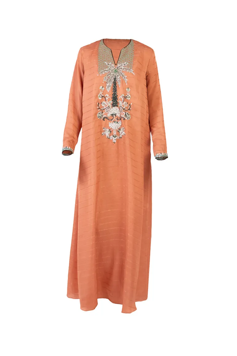 Dresses<CULT MIA PALM TREE EMBELLISHED DRESS IN Soft Orange