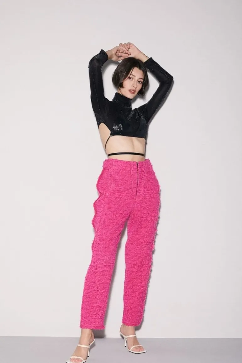 Pants<CULT MIA PALRA WOOL-BLEND PANTS Pink